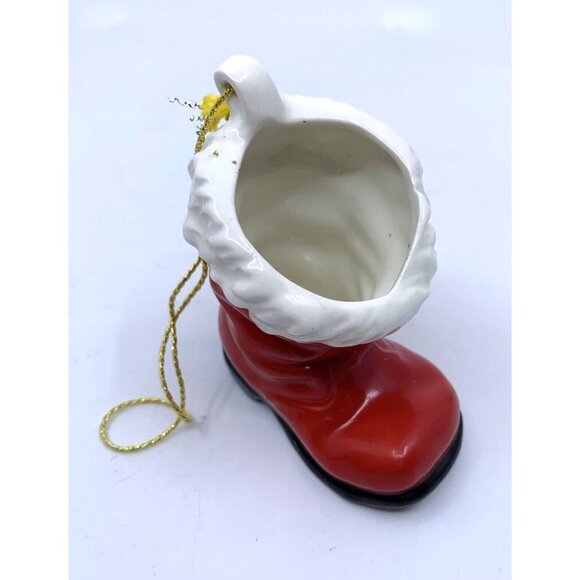 Goebel Hanging Santas Boot Porcelain Ornament Christmas Holiday 57 401 TMK 6 - Picture 6 of 8
